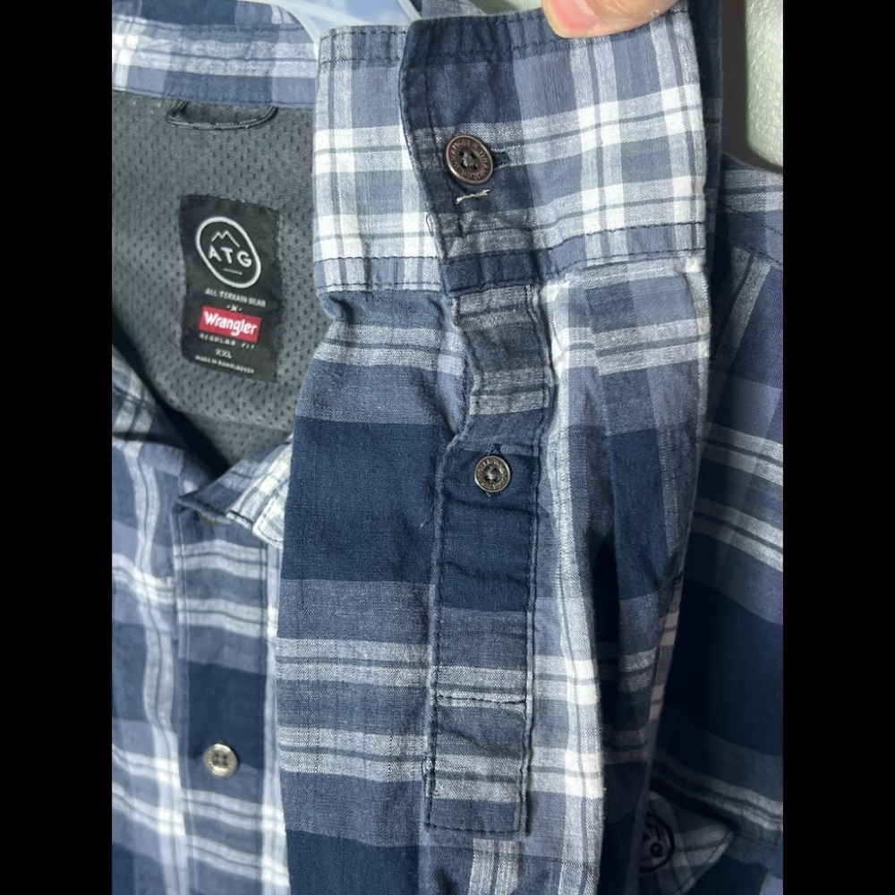 Wrangler All Terrain Button Up Long Sleeve Shirt Outdoor Hiking Workwear 2XL - Picture 3 of 8